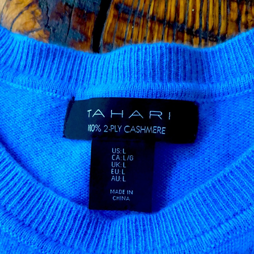 Blue 2 ply cashmere sweater